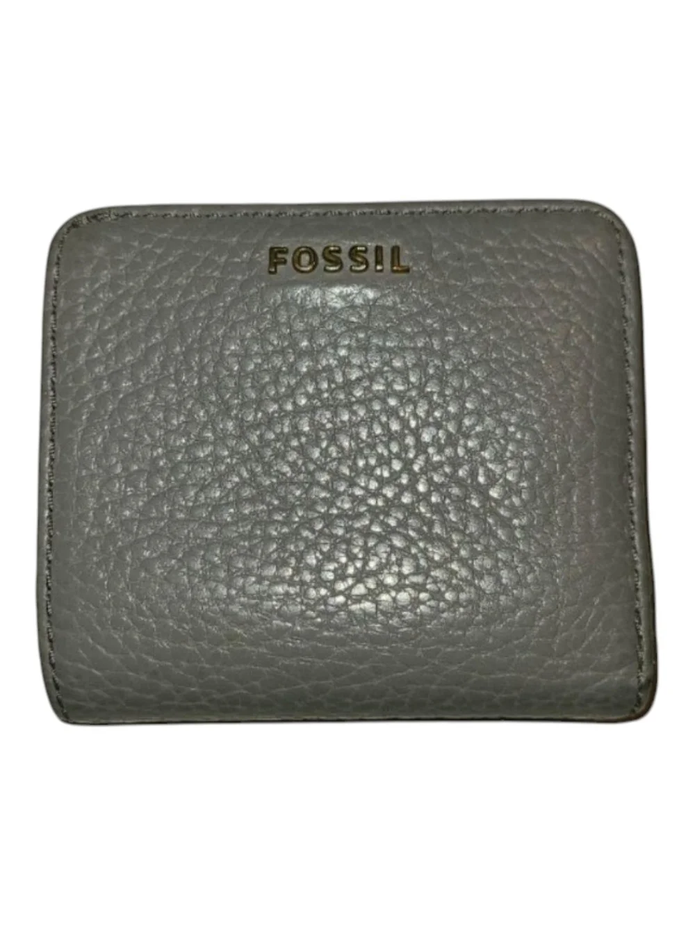 Fossil Pebbled Gray Leather Bifold Wallet
